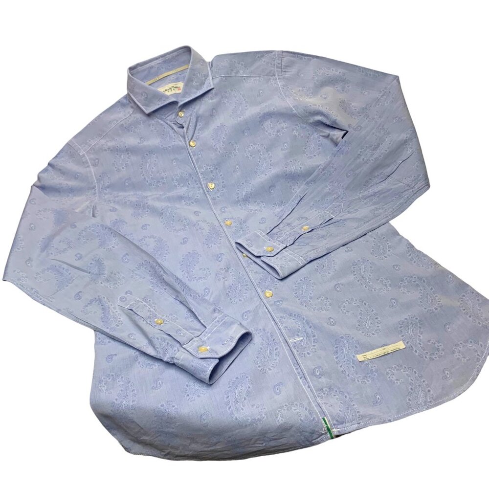 Tintoria‎ Mattei 954 Paisley Embossed Button Up Slim Fit Shirt